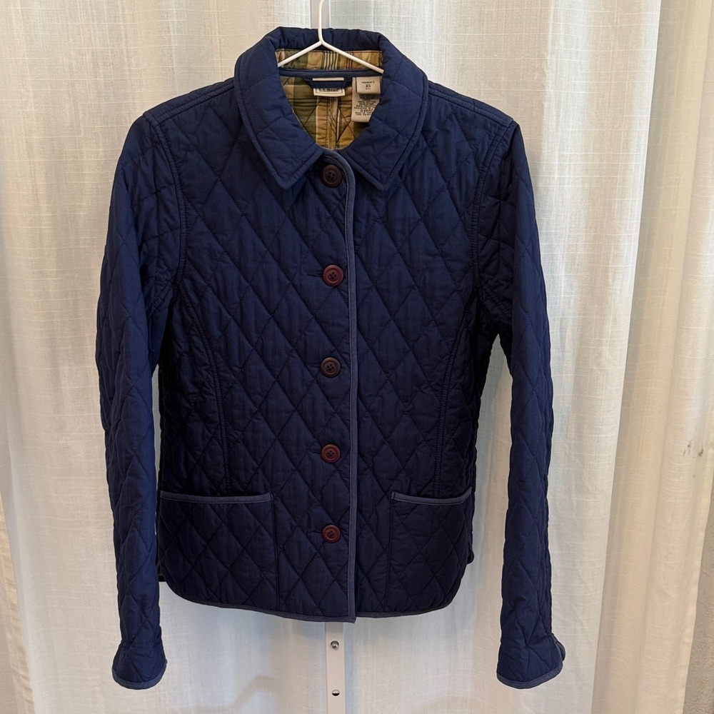 L.L. Bean Women’s Diamond Quilted Navy Jacket